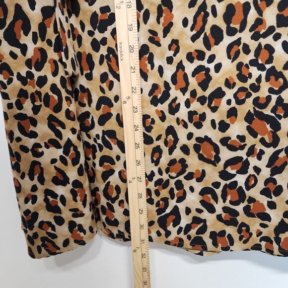 Cato Cheetah Print Midi Skirt Size 26/28W Stretch Belted Ruffle Waist Flowy Chic - Picture 7 of 12